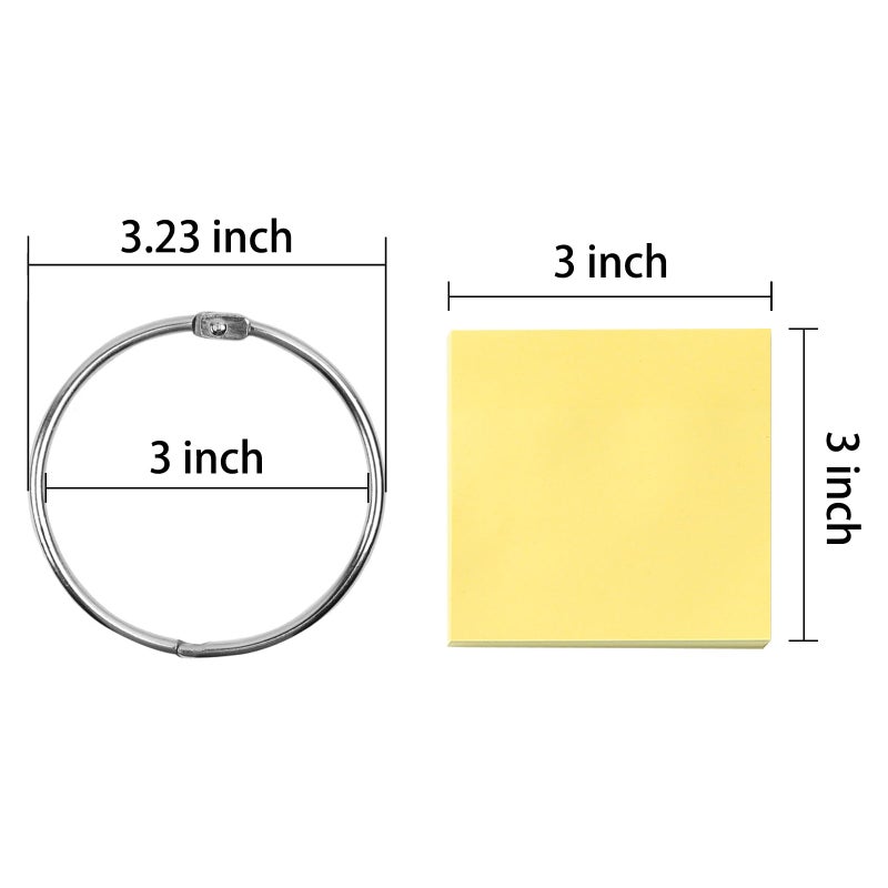 Simetufy 3 Inch Binder Rings, 24 Pcs Metal Office Shcool Notebook Rings Bluk, Large - Image 3